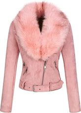 Pink Faux Coat-Women